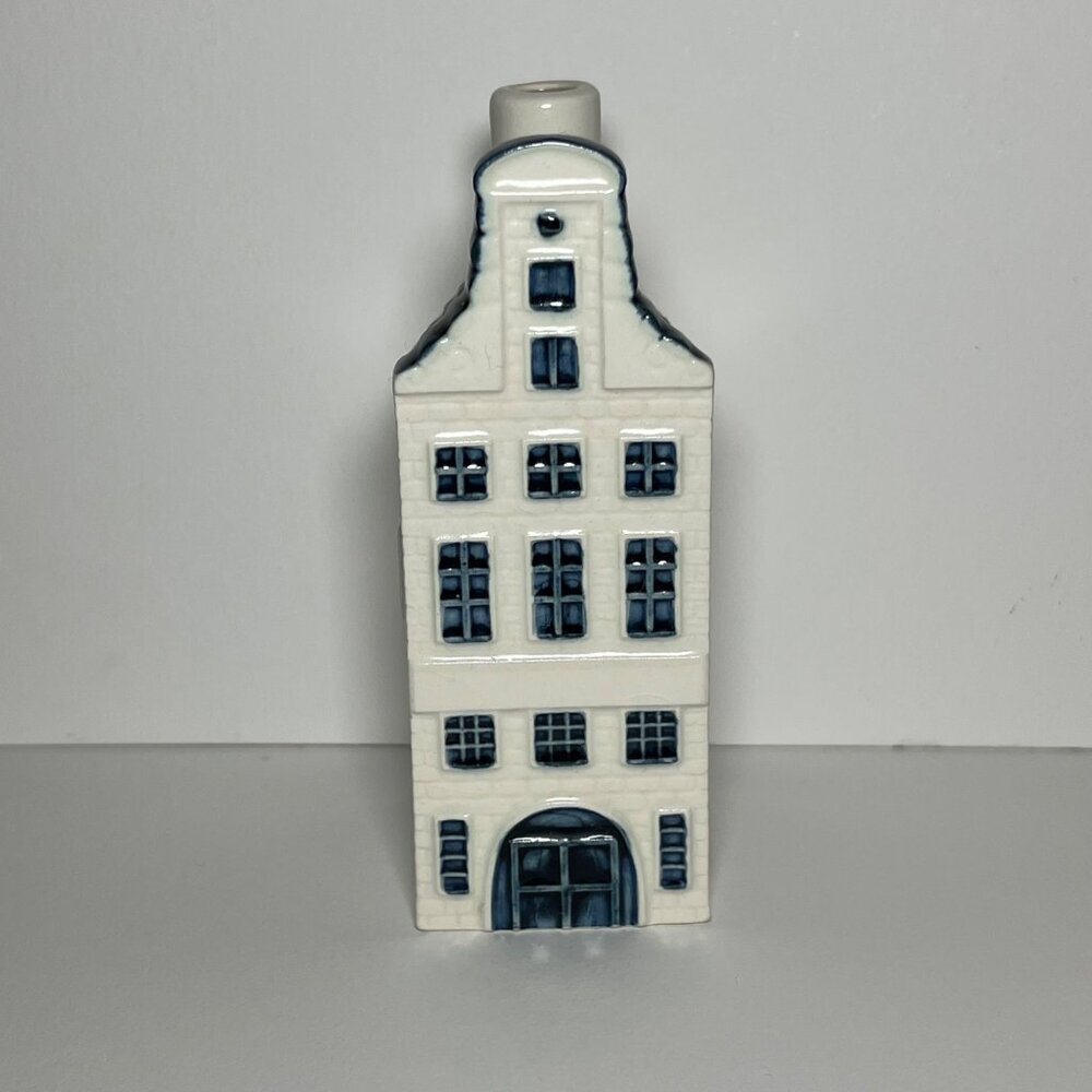KLM Dutch Delft Blue Ceramic House No. 42 Collectible Miniature - Empty